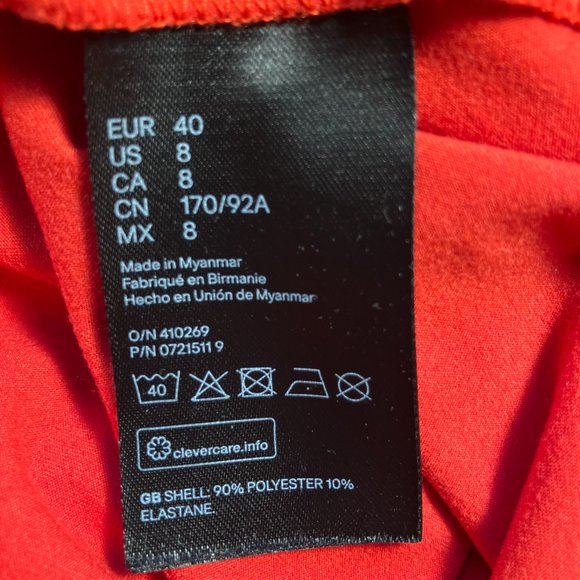 H&M Divided Red Wrap Dress Size 8 - Picture 3 of 6